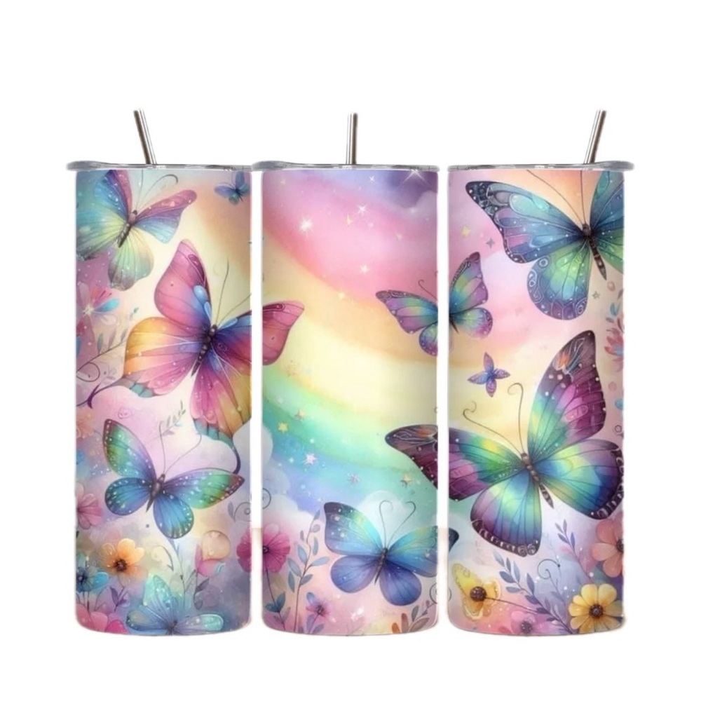 Handmade Butterfly‎ Tumbler. NWOT